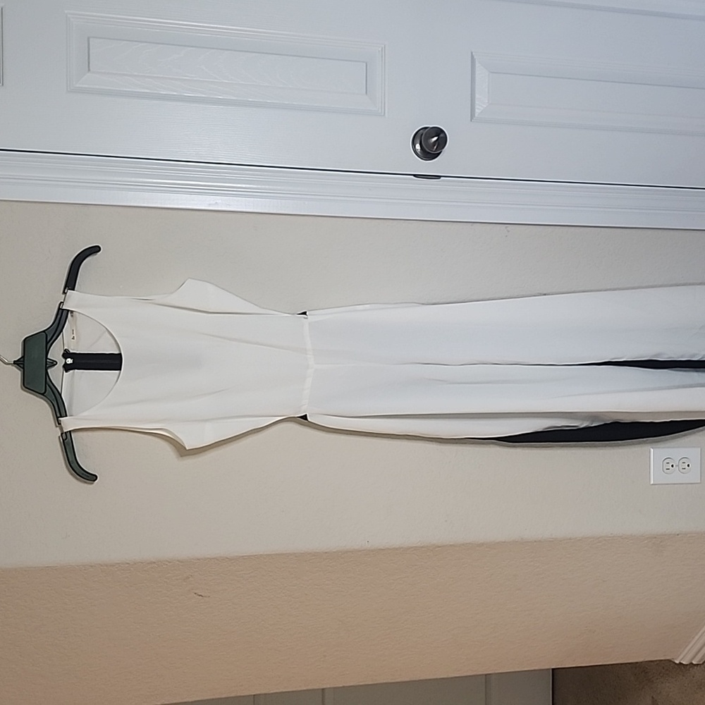 Black & white open back jumpsuit